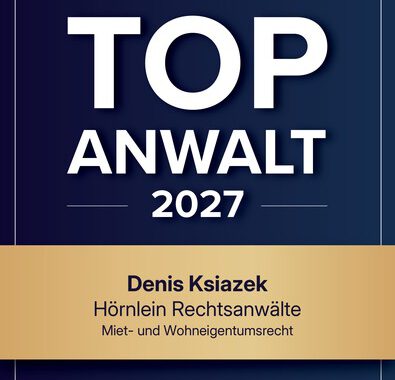 Ausgezeichnet als Top-Anwalt 2027 im Miet- und Wohneigentumsrecht